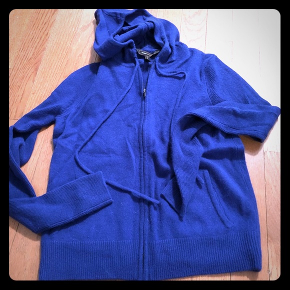 BCBGMaxAzria Sweaters - Dark Royal Blue Cashmere BCBG Maxazria Zip Hoodie
